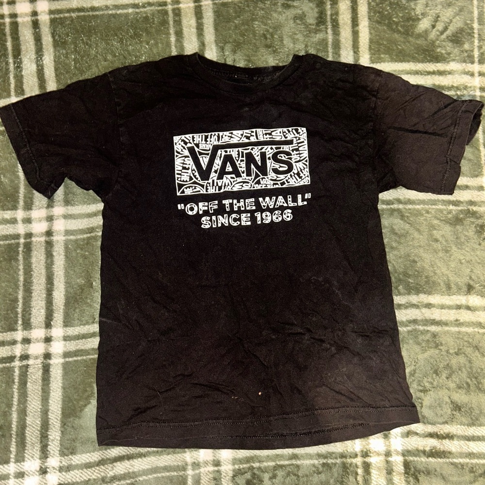 Vans Black Tee with White Graphic
